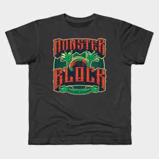 Monster Block | Metal-inspired Volleyball design Kids T-Shirt